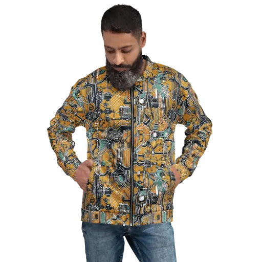 Copper Circuitry on a Bomber Jacket