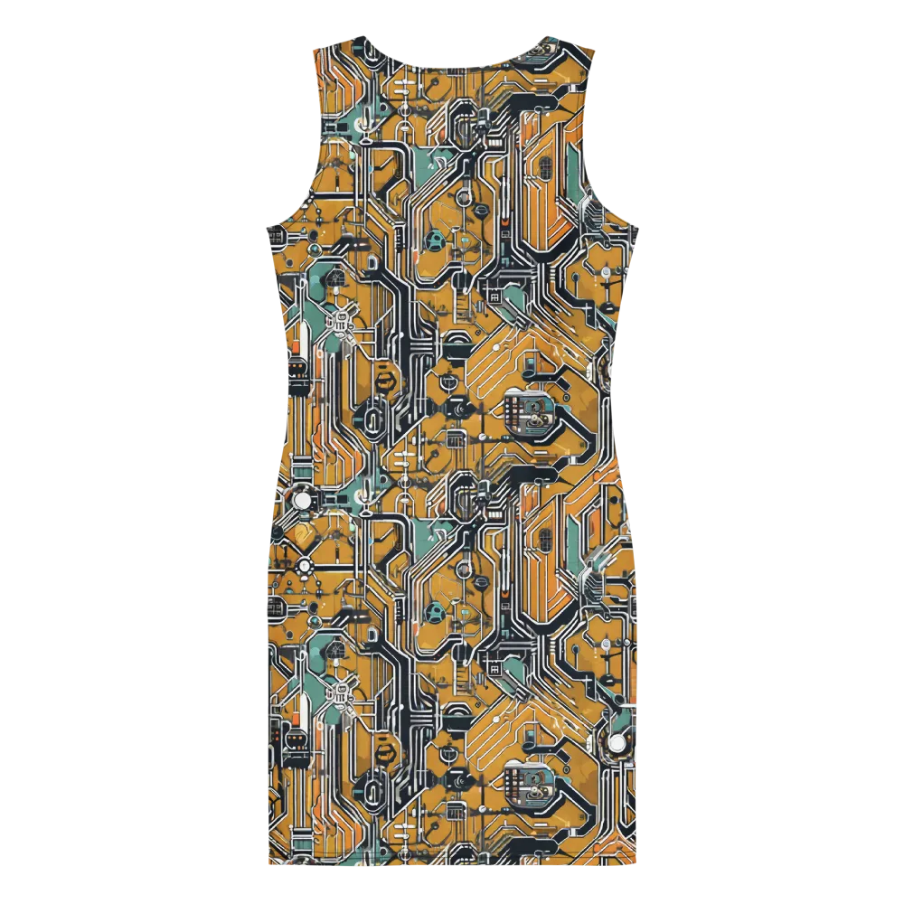 Copper Circuitry on Bodycon Dress — Back