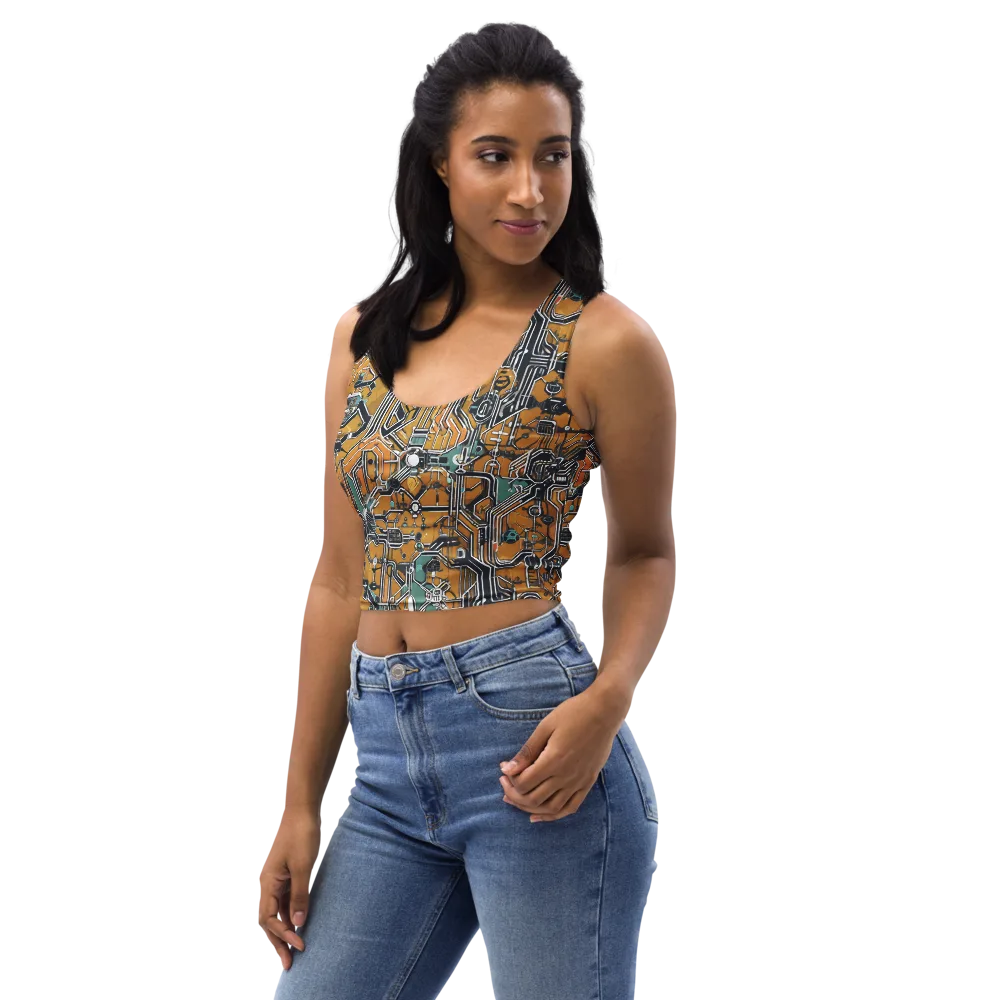 Copper Circuitry on Crop Top — Left Front