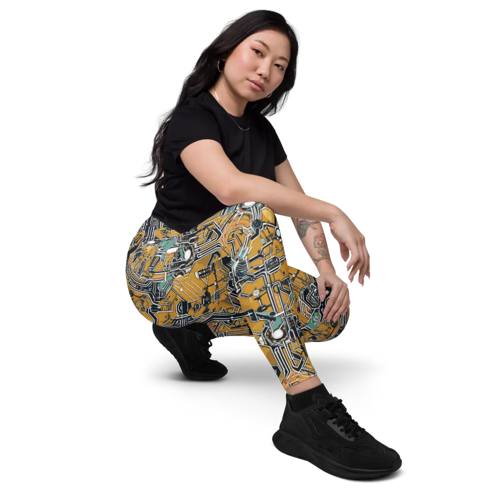Copper Circuitry on Leggings with Pockets — Right Front