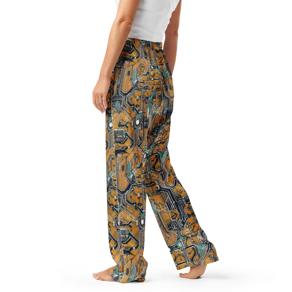 Copper Circuitry on Women's Pajama Pants — Left