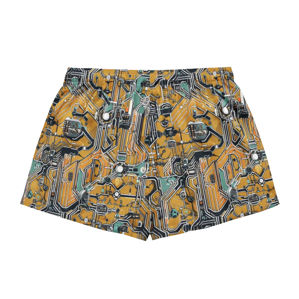 Copper Circuitry on Women's Pajama Shorts — Back
