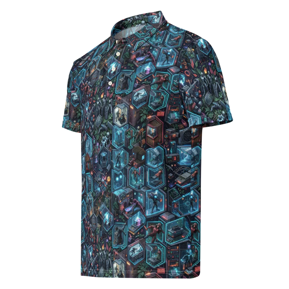 Circuitarium on Men's Slim Fit Polo Shirt — Left Front