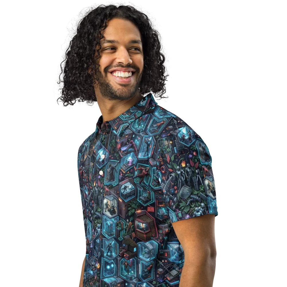Circuitarium on Men's Slim Fit Polo Shirt — Left Front