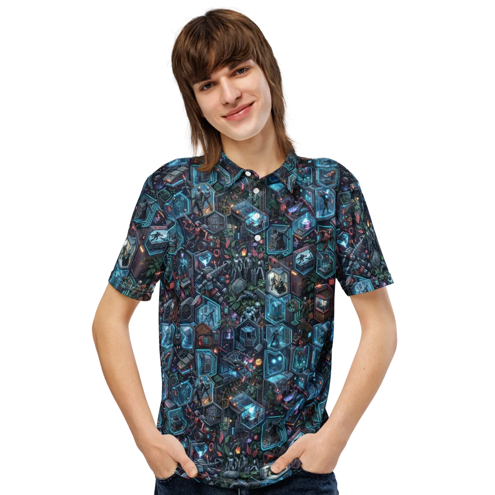Circuitarium on Men's Slim Fit Polo Shirt — Front