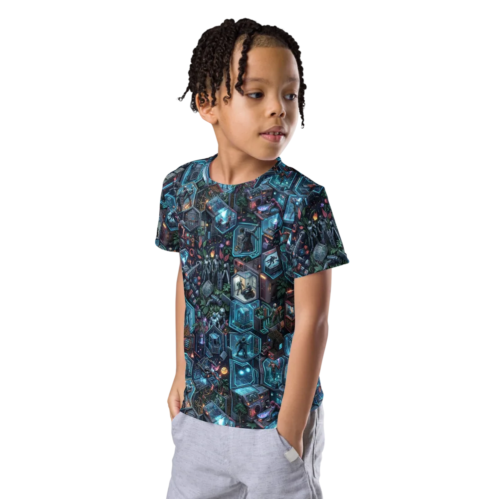Circuitarium on Kids Crew Neck T-Shirt — Left Front