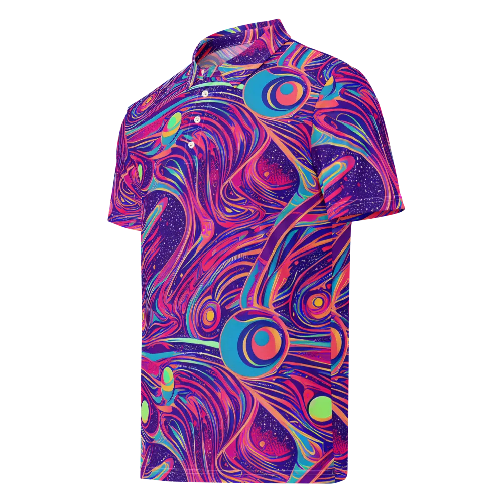 Nebula Noodles on Men's Slim Fit Polo Shirt — Left Front