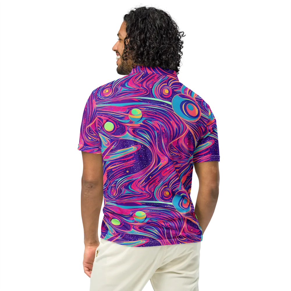 Nebula Noodles on Men's Slim Fit Polo Shirt — Back