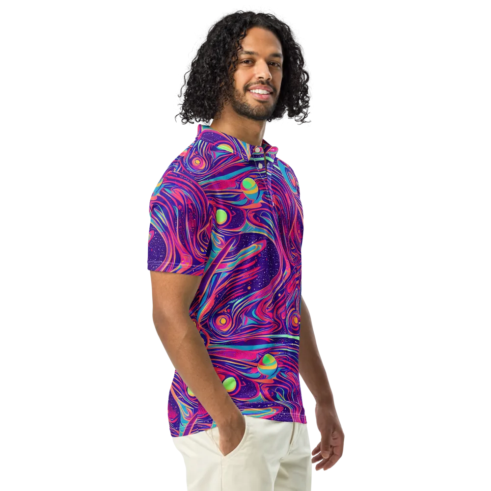 Nebula Noodles on Men's Slim Fit Polo Shirt — Right Front