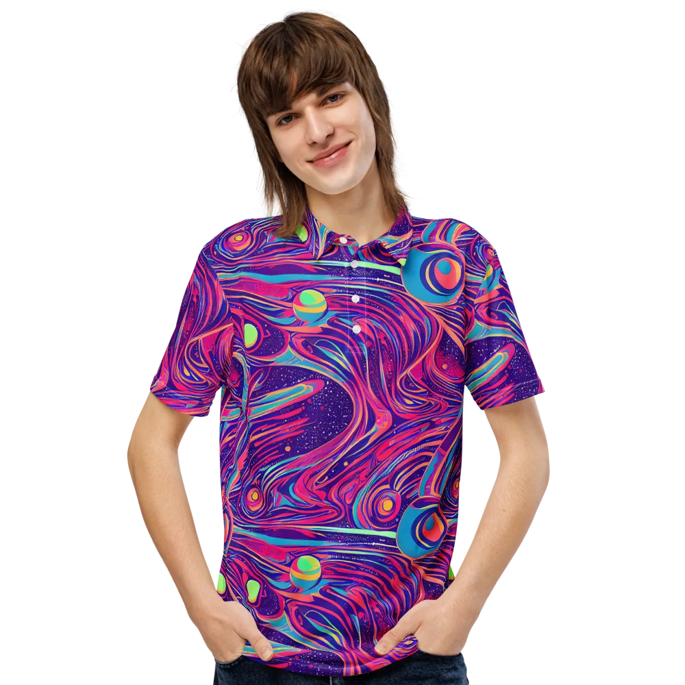 Nebula Noodles on Men's Slim Fit Polo Shirt — Front