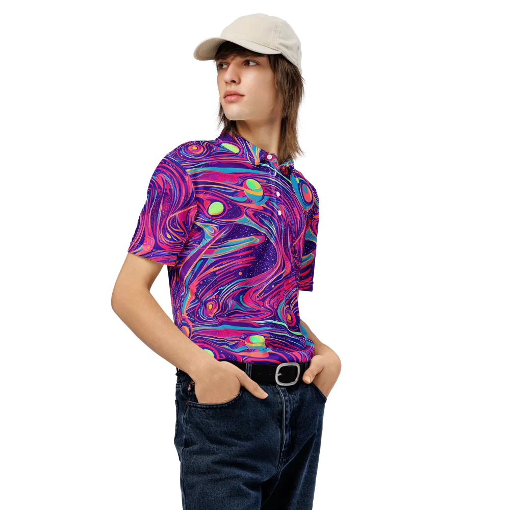 Nebula Noodles on Men's Slim Fit Polo Shirt — Right Front