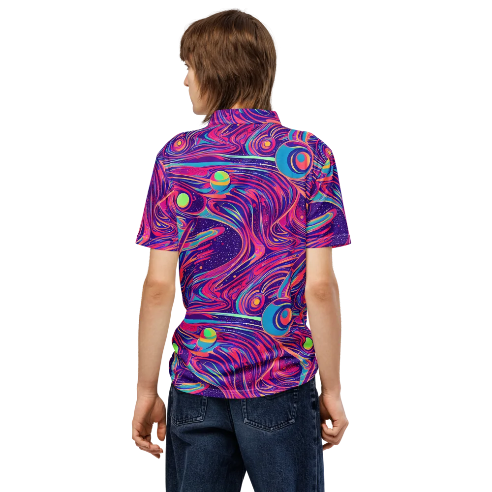 Nebula Noodles on Men's Slim Fit Polo Shirt — Back