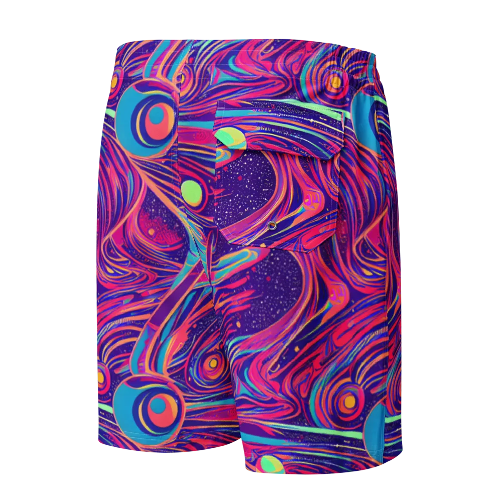 Nebula Noodles on Men's Board Shorts — Back