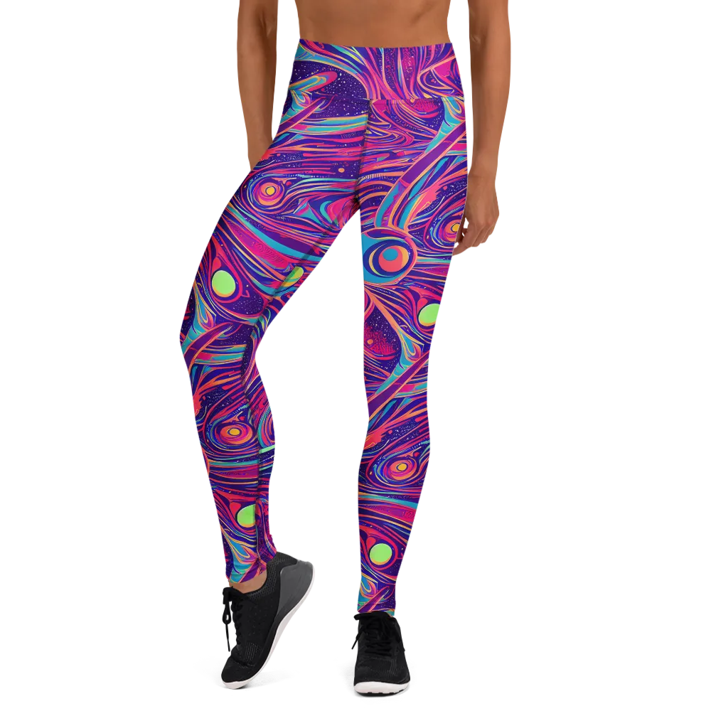 Nebula Noodles on Yoga Leggings — Front
