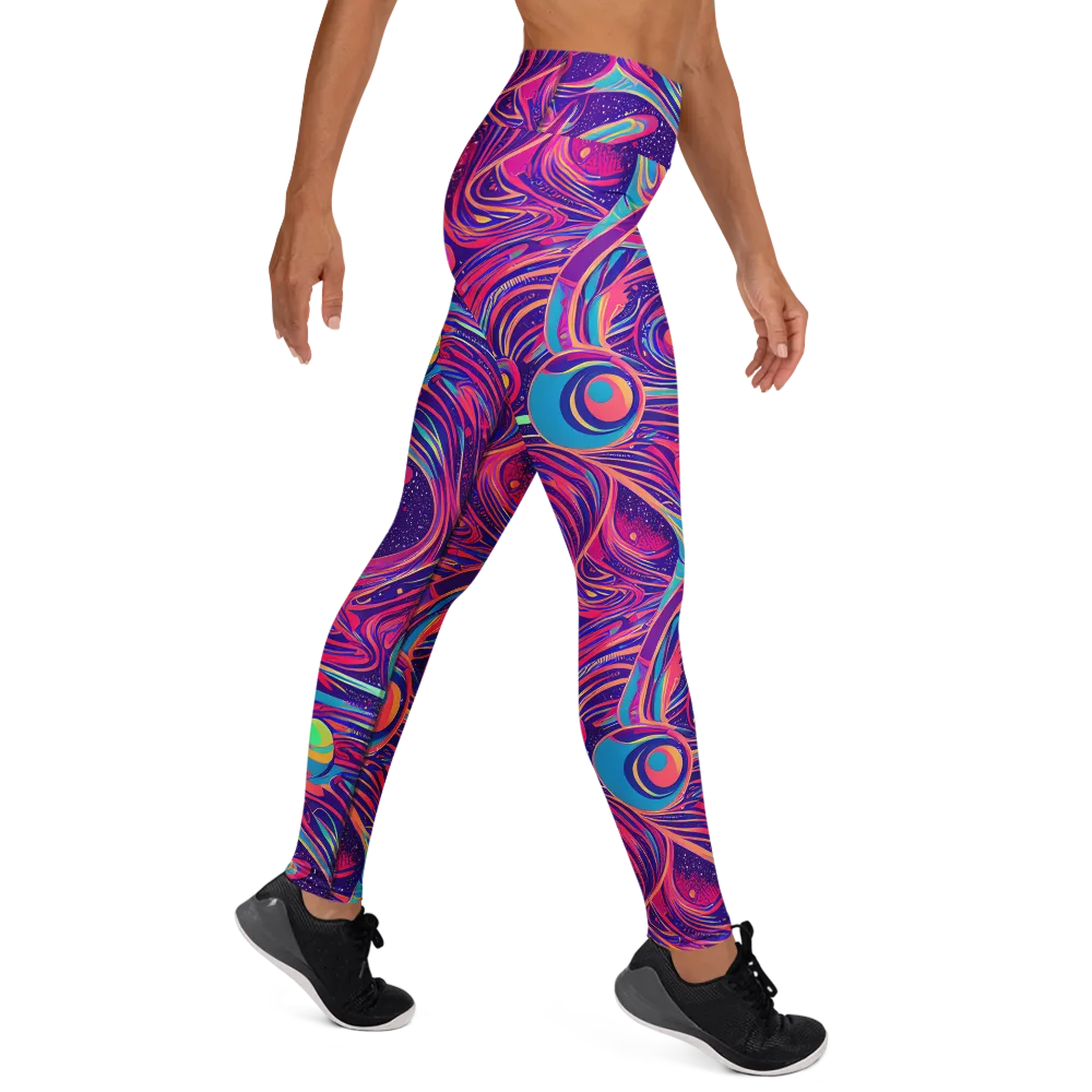 Nebula Noodles on Yoga Leggings — Right