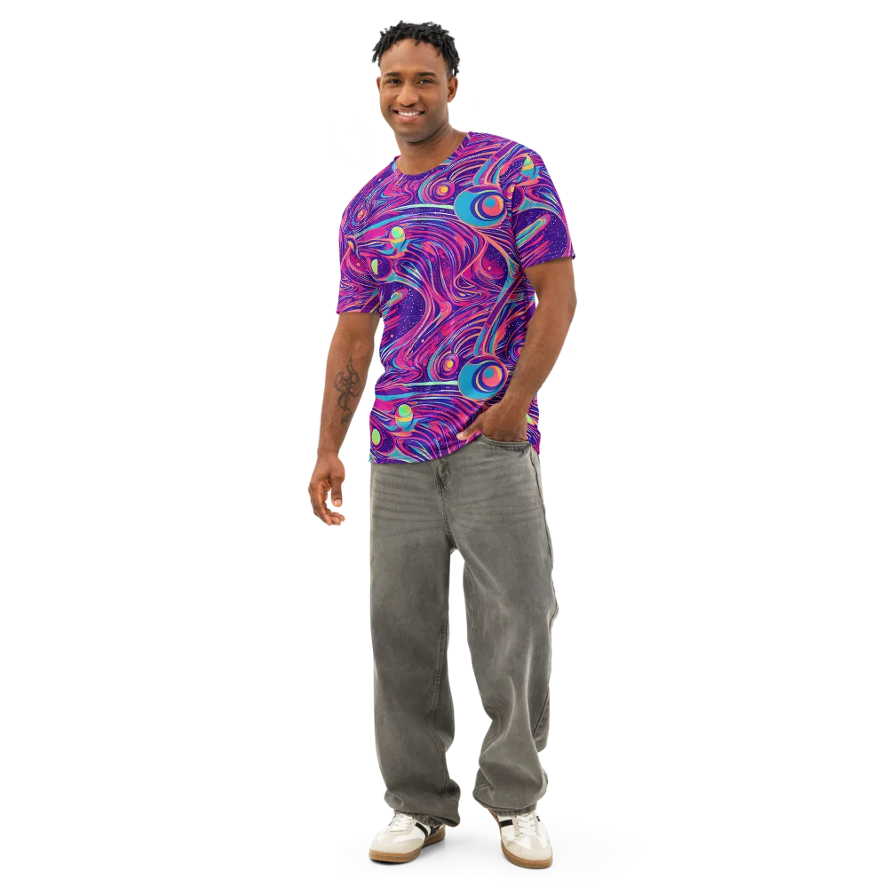 Nebula Noodles on Men's Cotton Crew Neck T-Shirt — Front