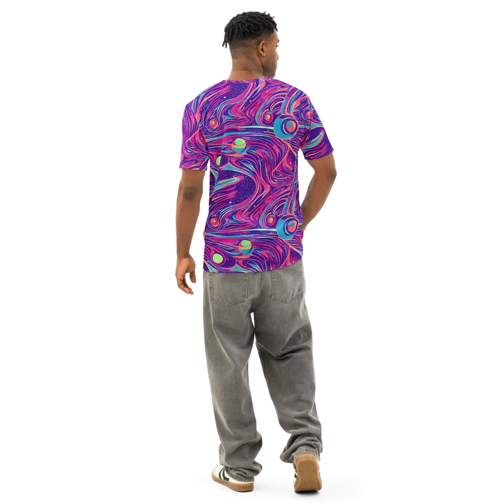 Nebula Noodles on Men's Cotton Crew Neck T-Shirt — Back