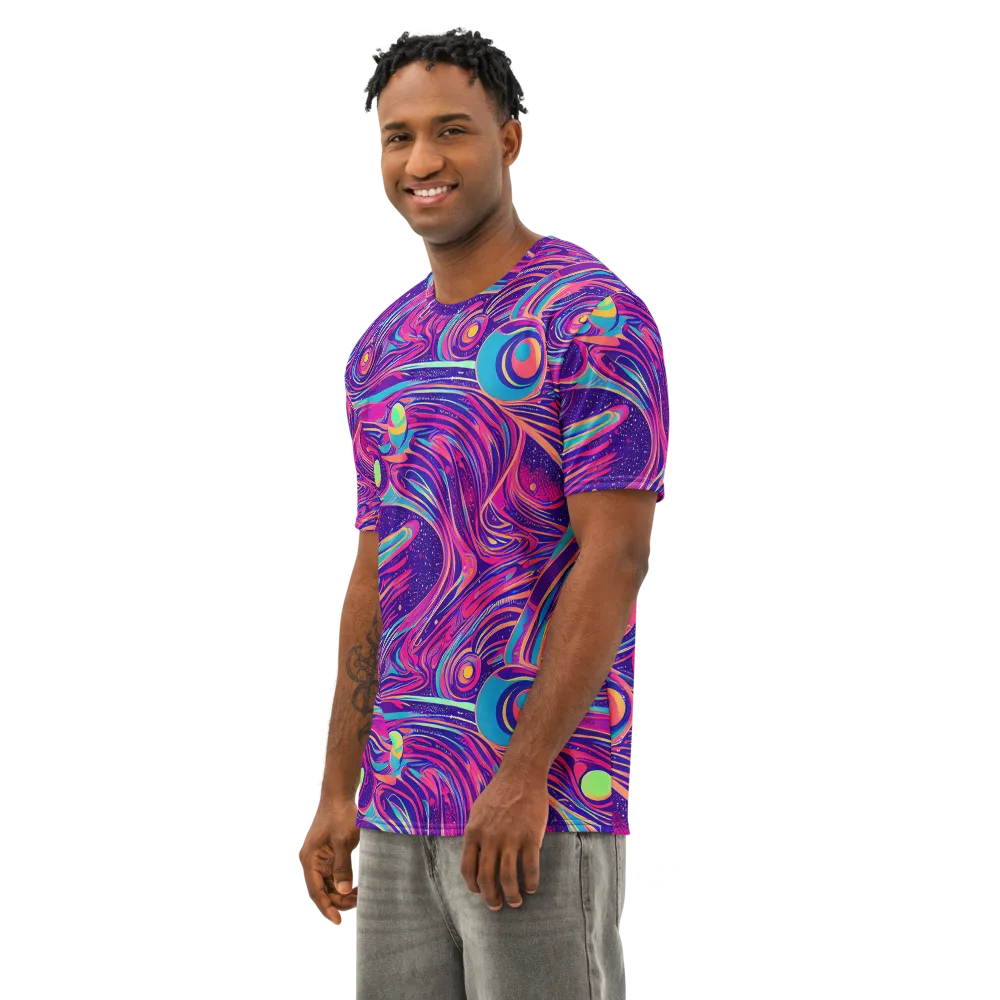 Nebula Noodles on Men's Cotton Crew Neck T-Shirt — Left Front