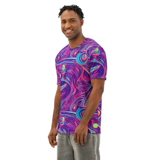 Nebula Noodles on a Men's Cotton Crew Neck T-Shirt