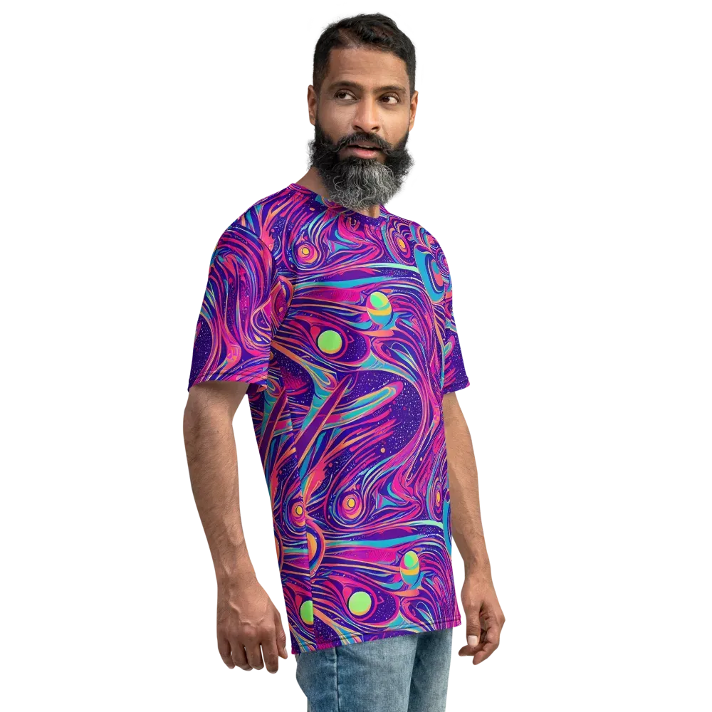 Nebula Noodles on Men's Crew Neck T-Shirt — Right