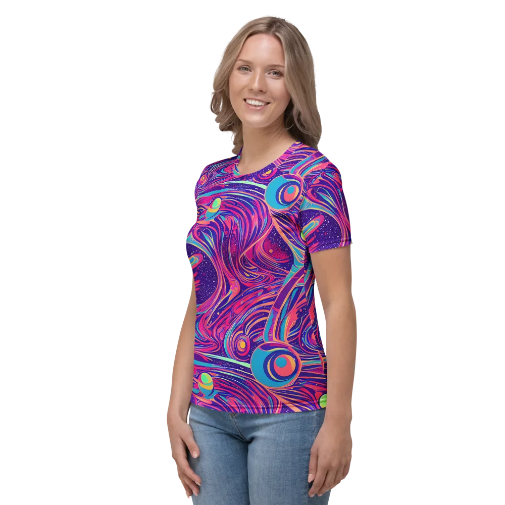 Nebula Noodles on Women's Crew Neck T-Shirt — Left