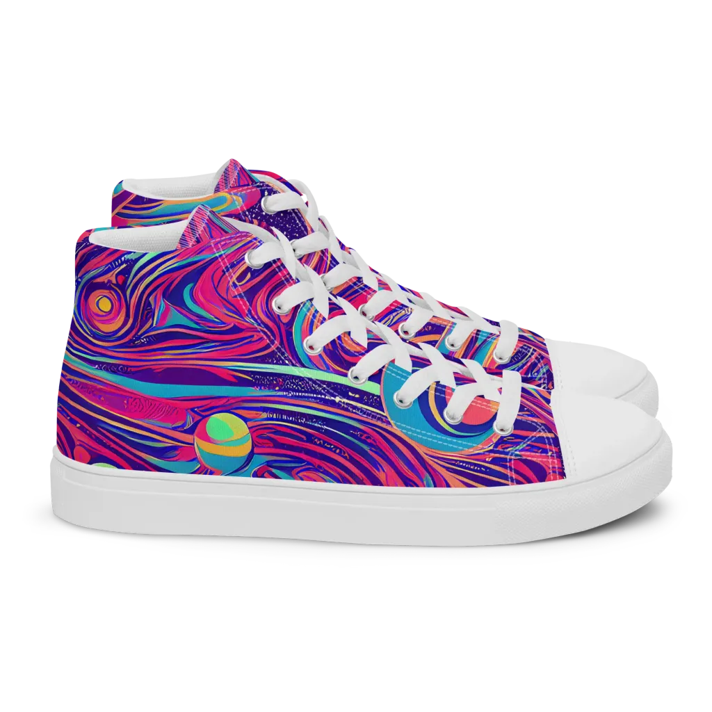 Nebula Noodles on Women's High Top Canvas Shoes — Right