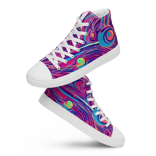 Nebula Noodles on a Women's High Top Canvas Shoes
