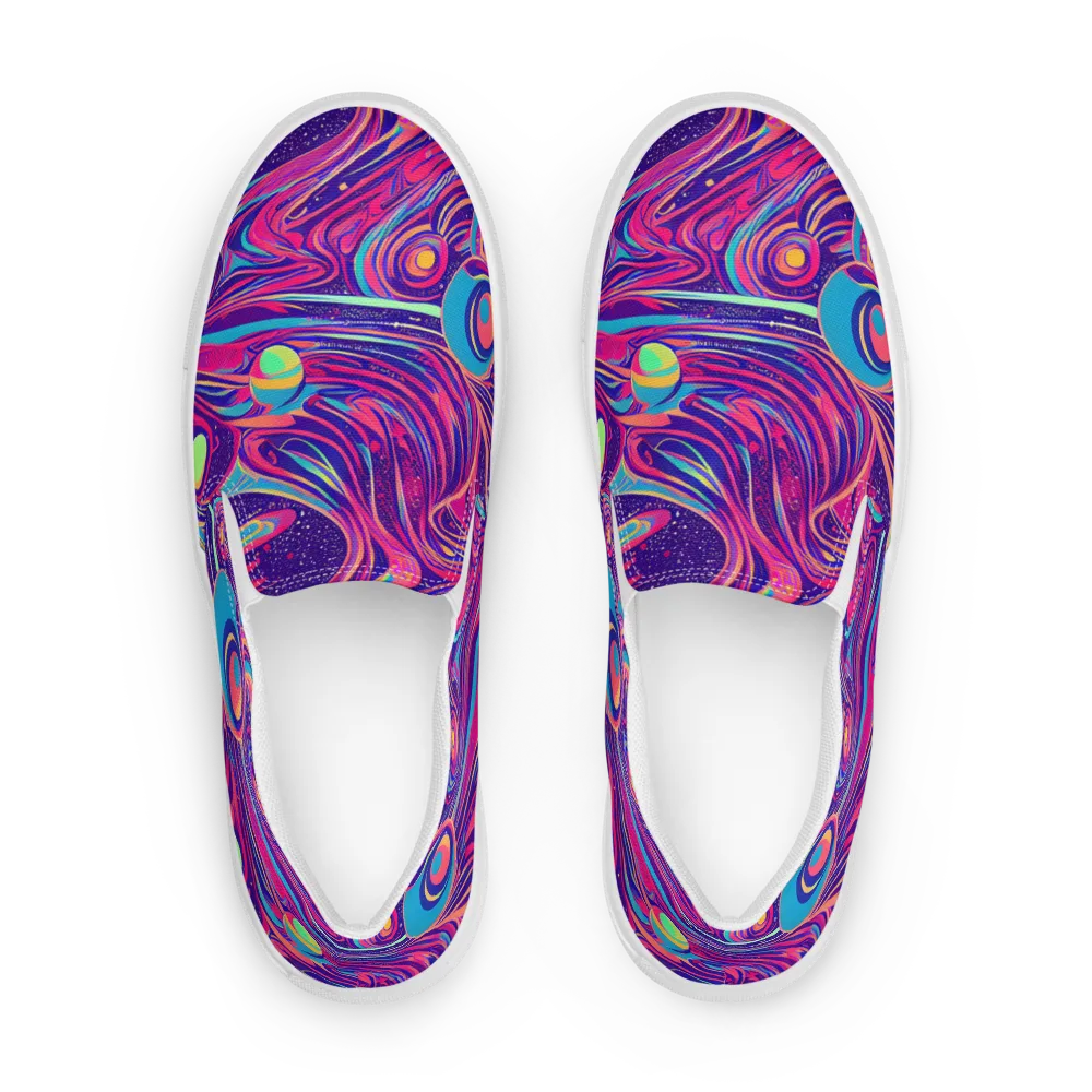 Nebula Noodles on Men's Slip-On Canvas Shoes — Front