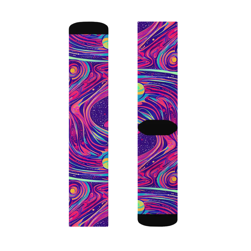 Nebula Noodles on Socks — Left Sock