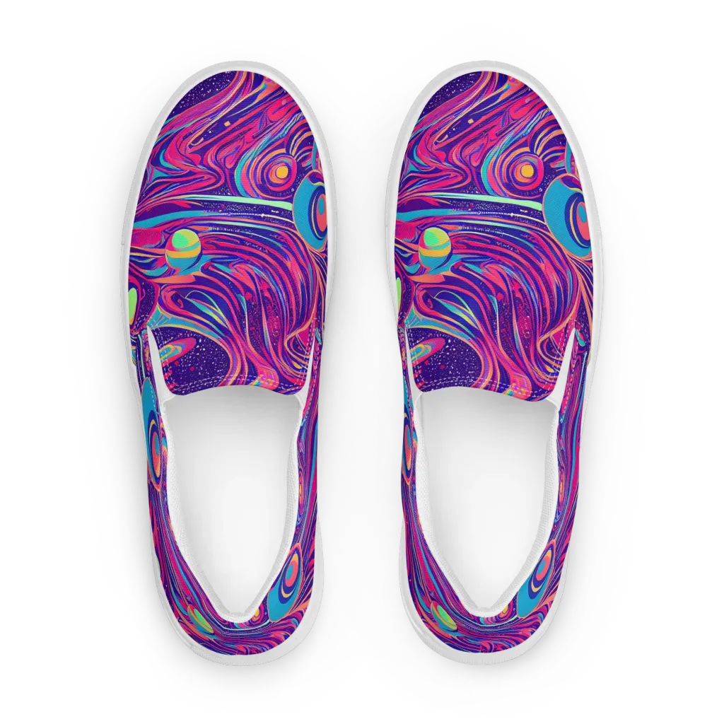 Nebula Noodles on Women's Slip-On Canvas Shoes — Front
