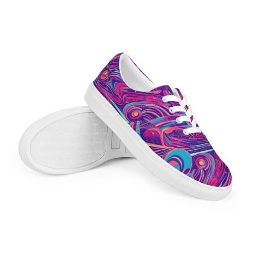 Nebula Noodles on a Men's Lace-Up Canvas Shoes