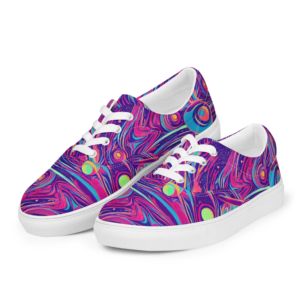 Nebula Noodles on Men's Lace-Up Canvas Shoes — Left Front