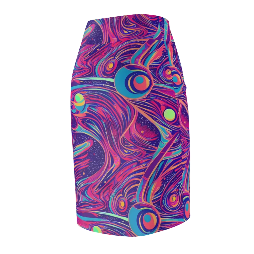 Nebula Noodles on Pencil Skirt — Back Side
