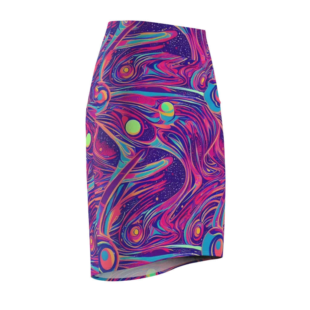 Nebula Noodles on Pencil Skirt — Front Side