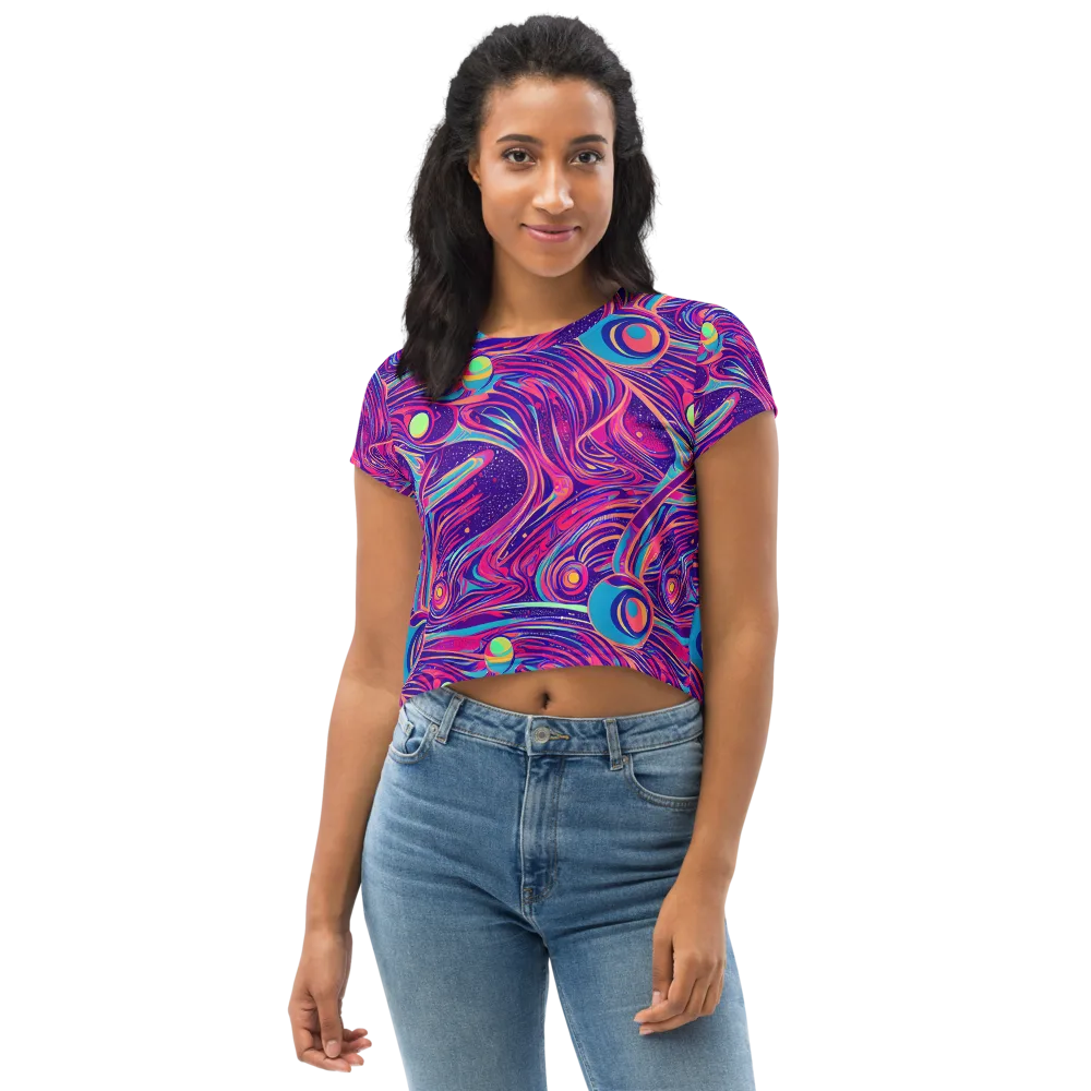 Nebula Noodles on Crop Tee — Front
