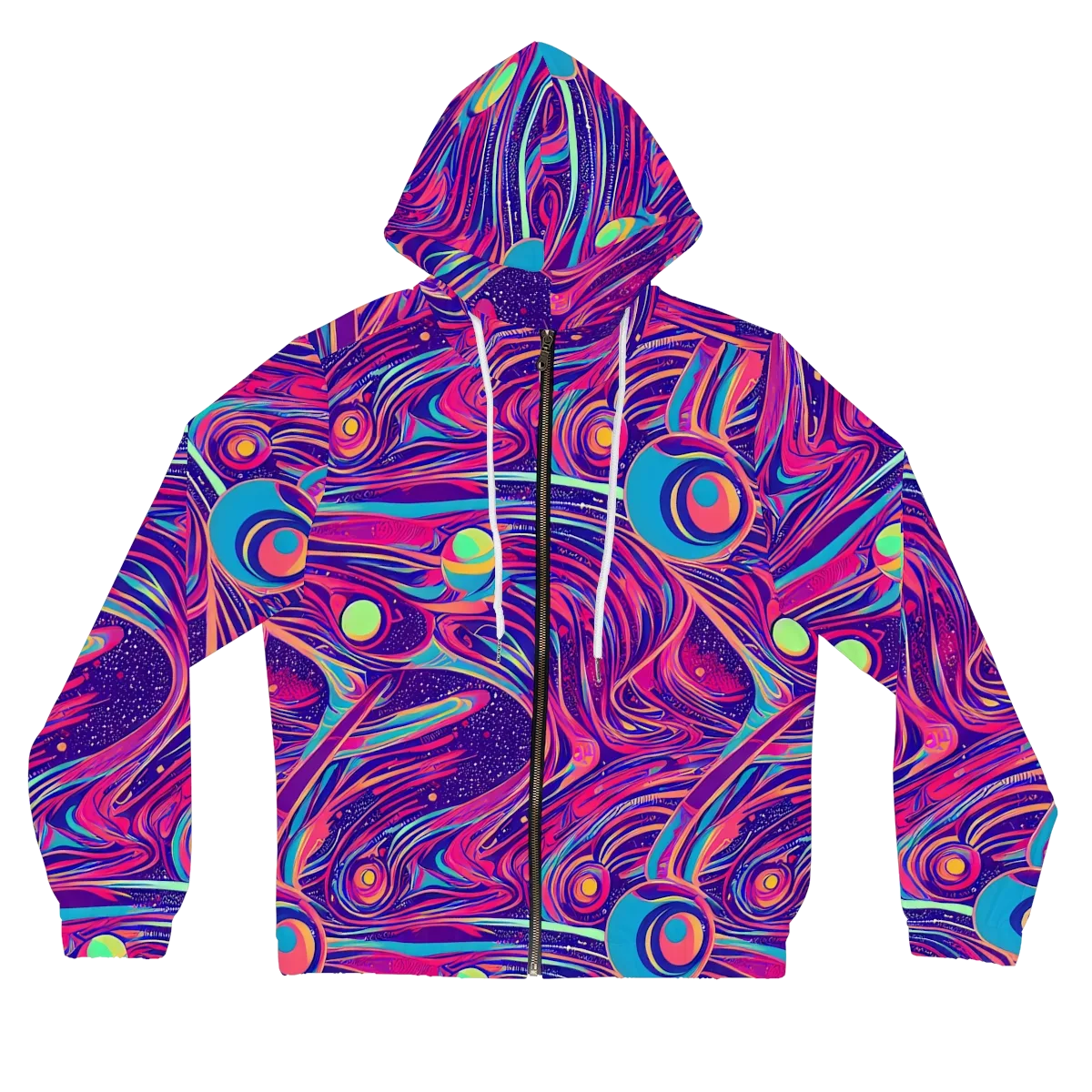 Nebula Noodles on Women's Full-Zip Hoodie — Front