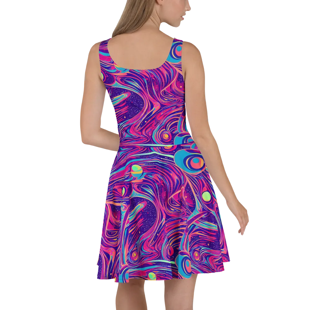 Nebula Noodles on Skater Dress — Back