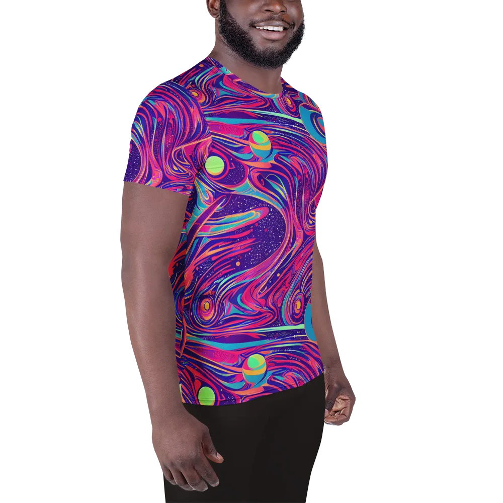 Nebula Noodles on Men's Athletic T-Shirt — Right