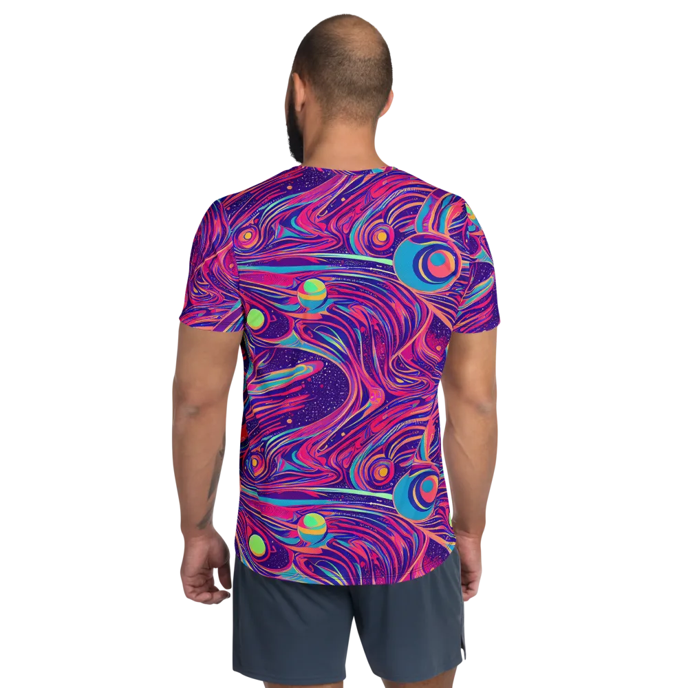 Nebula Noodles on Men's Athletic T-Shirt — Back