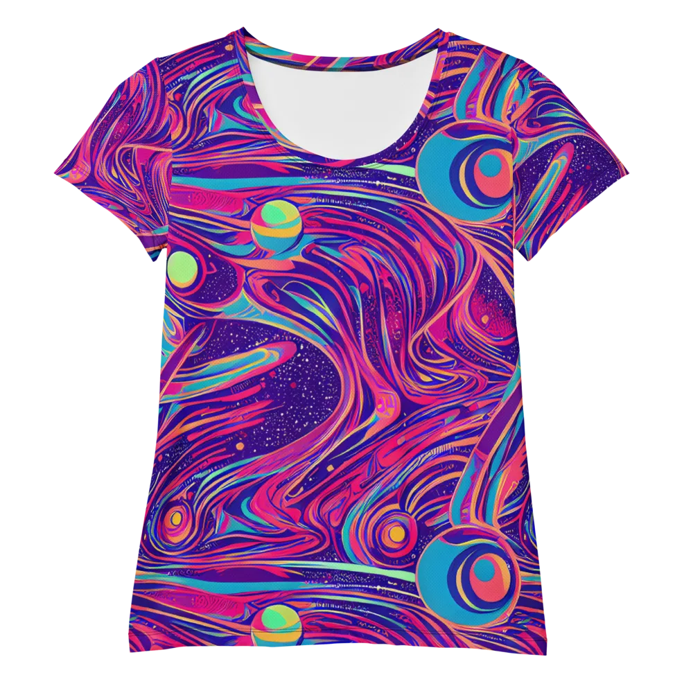 Nebula Noodles on Women's Athletic T-Shirt — Front
