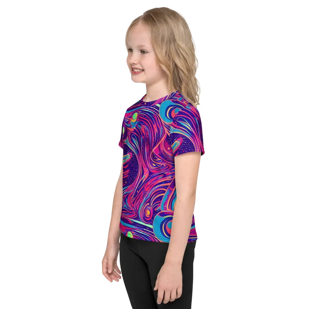 Nebula Noodles on Kids Crew Neck T-Shirt — Left