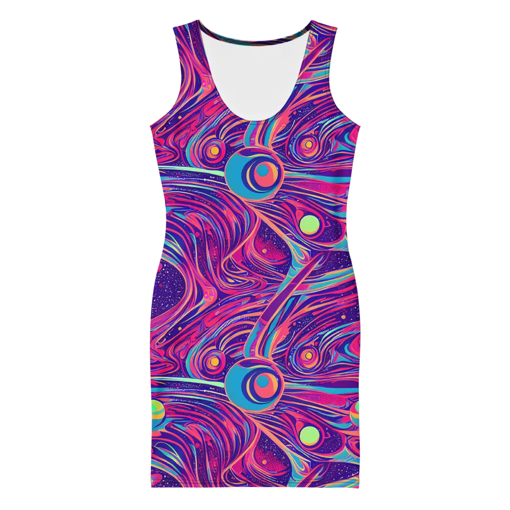 Nebula Noodles on Bodycon Dress — Front