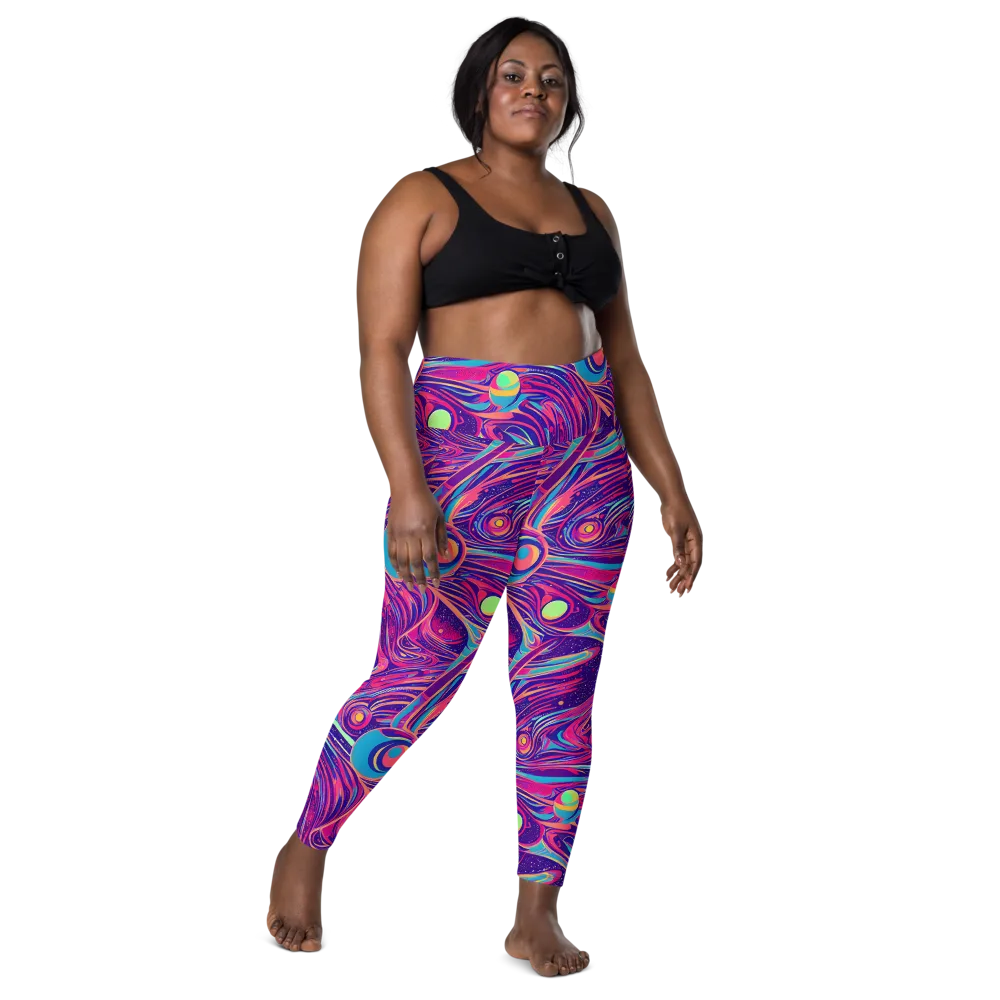 Nebula Noodles on Leggings with Pockets — Front