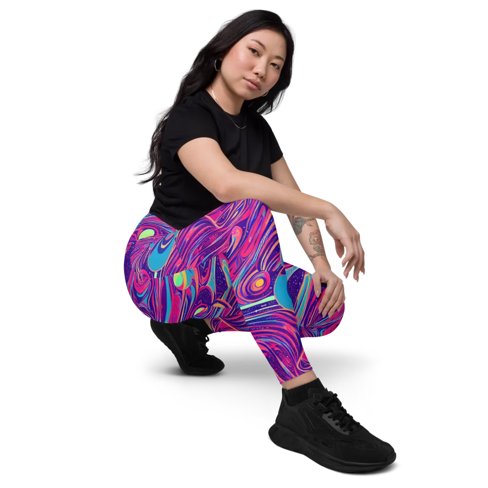 Nebula Noodles on Leggings with Pockets — Right Front
