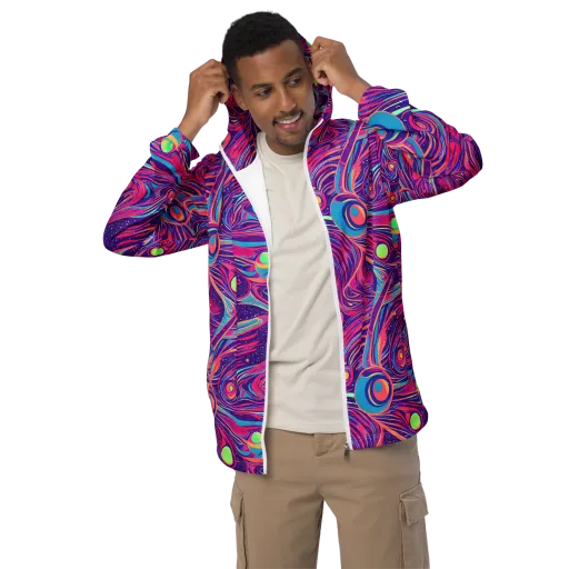 Nebula Noodles on a Men's Windbreaker