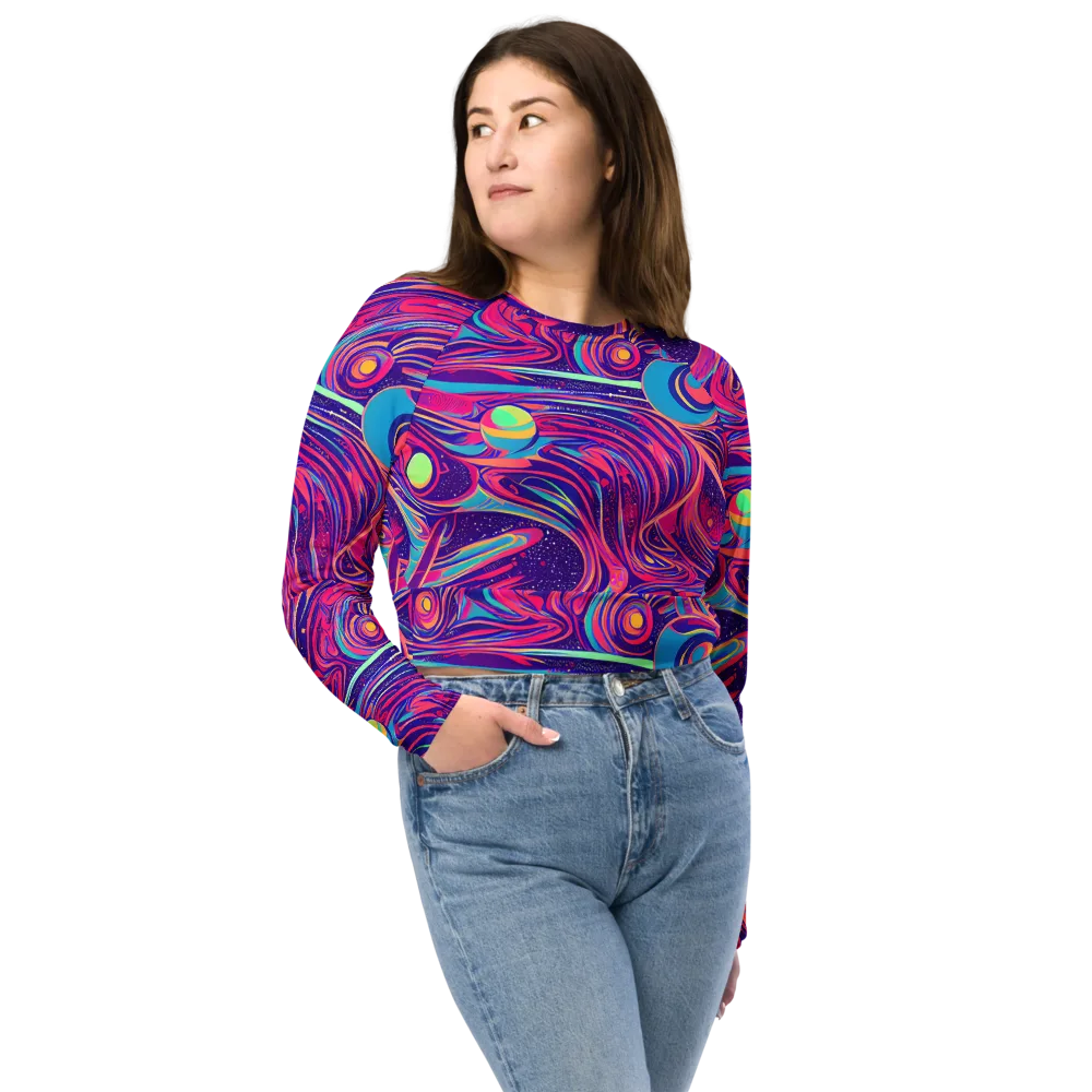 Nebula Noodles on Long Sleeve Crop Top — Front