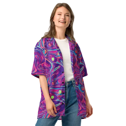 Nebula Noodles on a Button Shirt