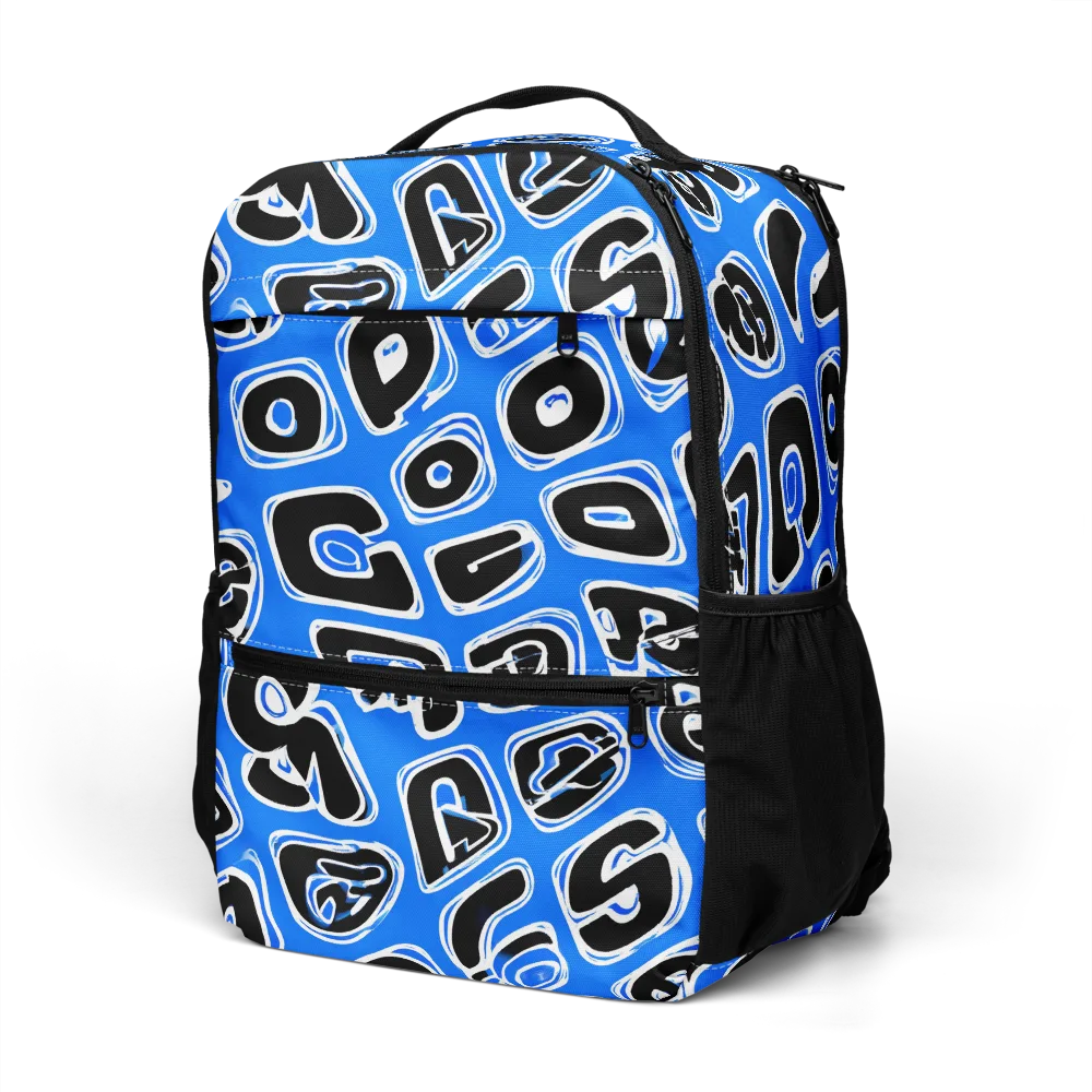 Blue Note Block on Utility Backpack — Left Front