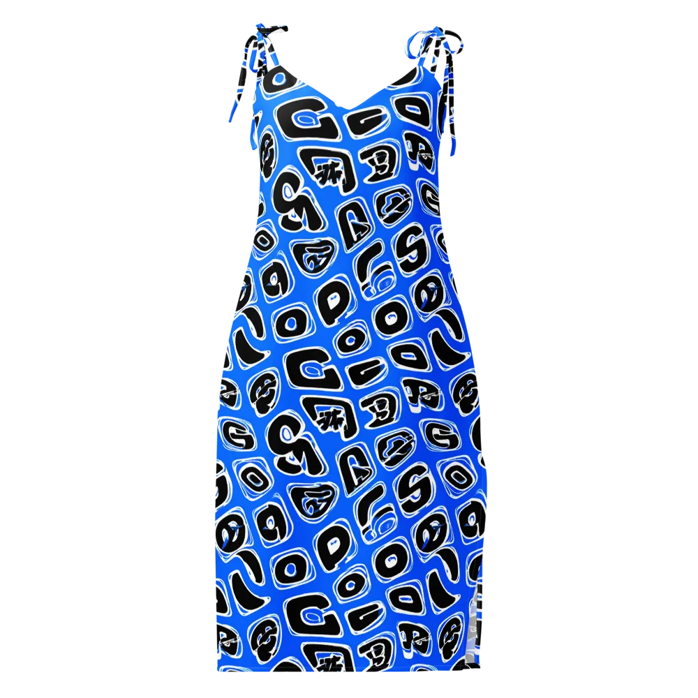 Blue Note Block on Slip Dress — Front