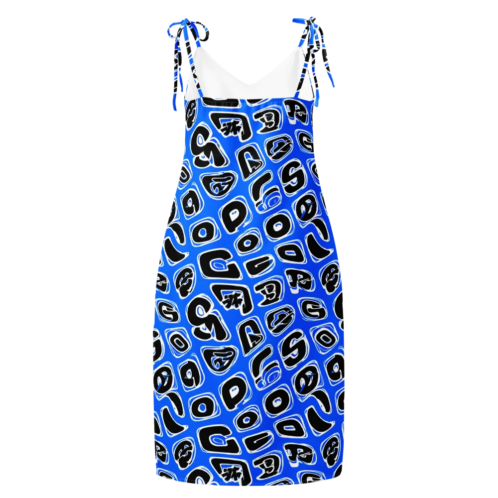 Blue Note Block on Slip Dress — Back